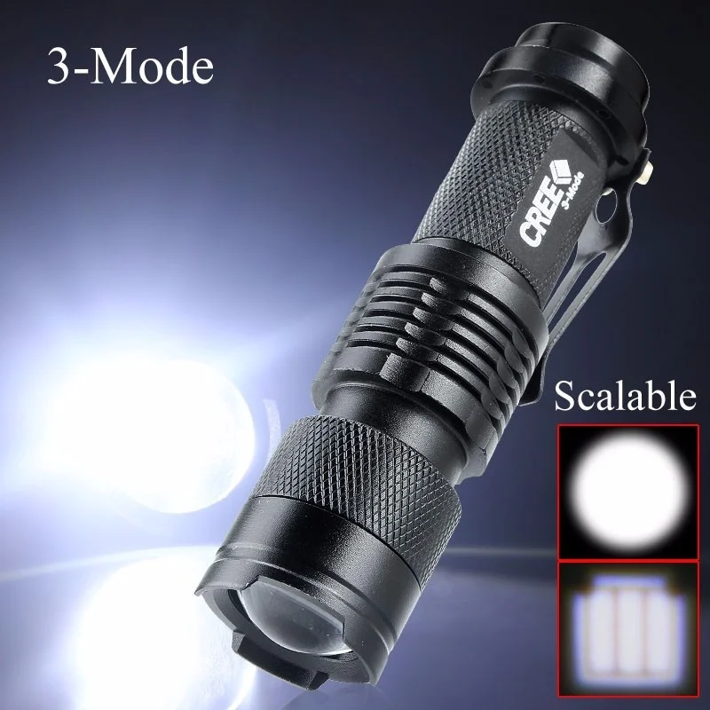 

Zoom Mini sk68 strong light flashlight LED Q5 flashlight bicycle lamp