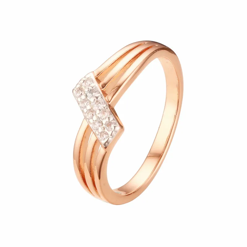 

Top Fashion Rings 585 Gold Color Jewelry White Cubic Zirconia Rings Designs For Women Gold and Silver Color Rings