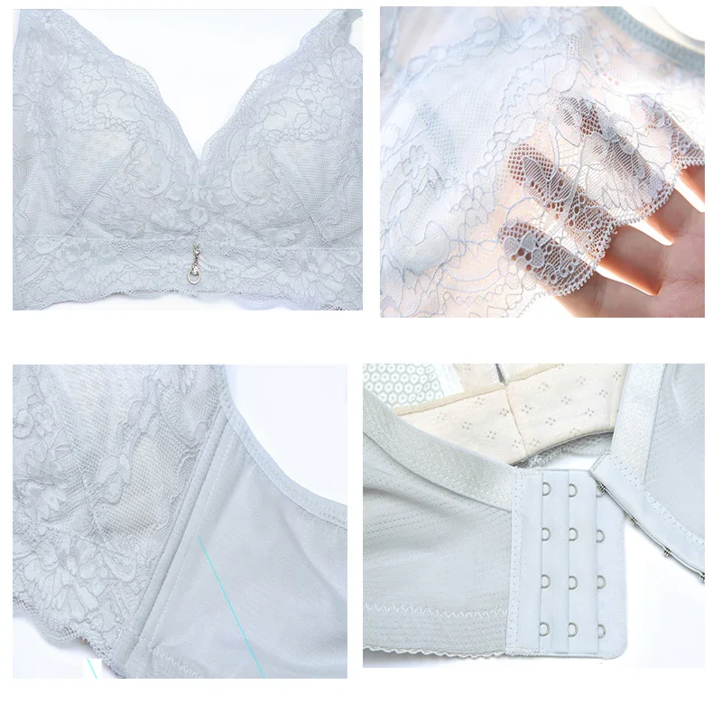 

Large Size Bra Back Bra Underwear Women Gather Thin Breathable Adjustable No Trace No Steel Ring Bra 32B-42D Women Lingerie