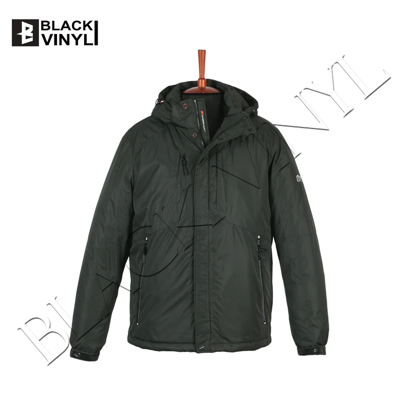 

BLACK VINYL MEN`S WINTER COLLECTION OUTDOOR JACKET SPORT WINDBREAKER