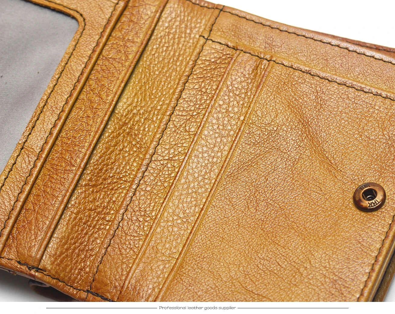 Natural Leather RFID Blocking Men's Top Layer Leather Brushed Wallet Handmade Retro Wallet Pure Leather Leather Coin Purse