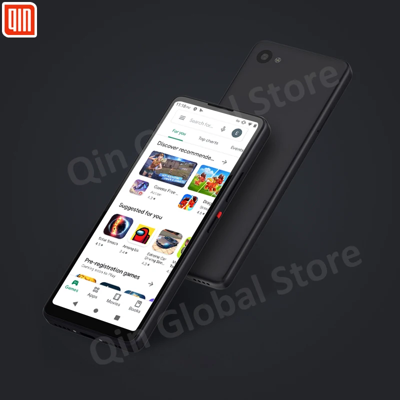 Tel&eacute;fono QIN 2 Pro versi&oacute;n Global, pantalla completa, red 4G, Wifi, 5,05 pulgadas, 2100mAh, Android 9,0, SC9863A, Octa Core, funci&oacute;n Qin 2pro-4