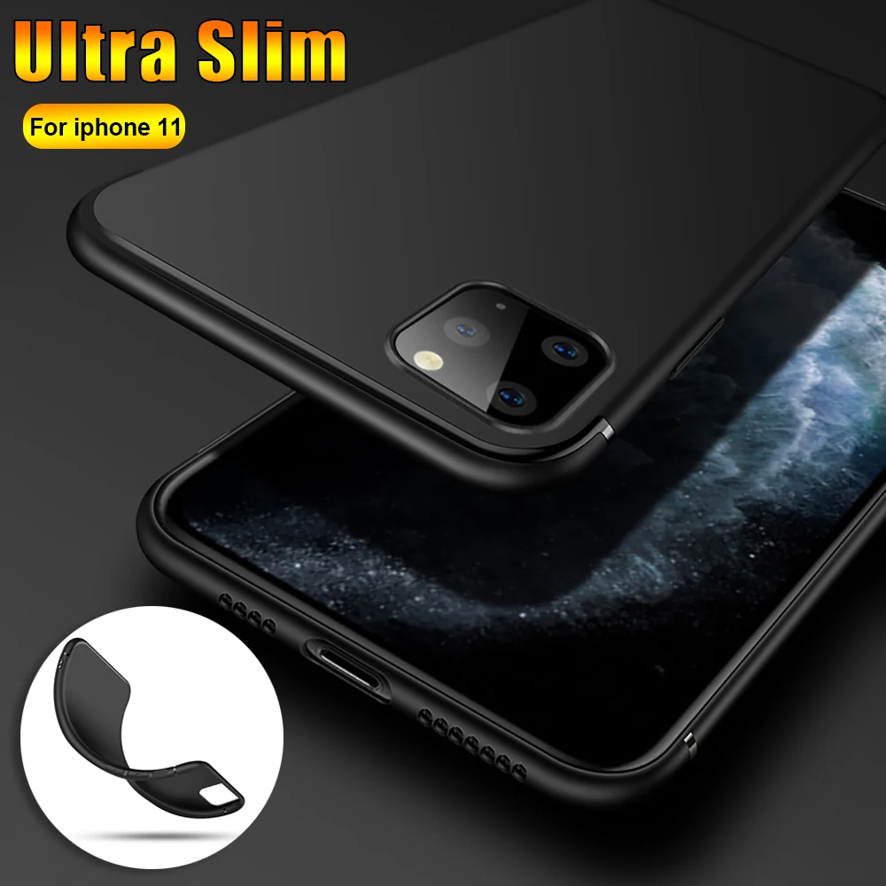 Чехол для iPhone 11 Pro Max тонкий матовый мягкий чехол из ТПУ с поддержкой беспроводной