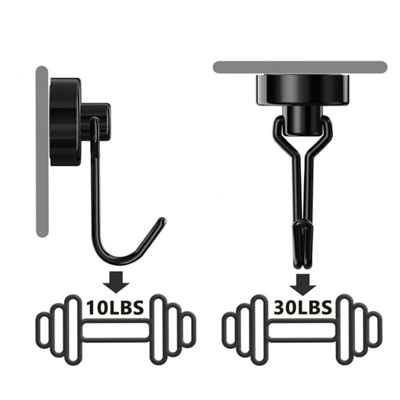 

Magnetic Hooks Heavy Duty Swivel Swing Hanger Neodymium Towel Storage Holder for Refrigerator Magnetic Surfaces 0.78inch SLC88