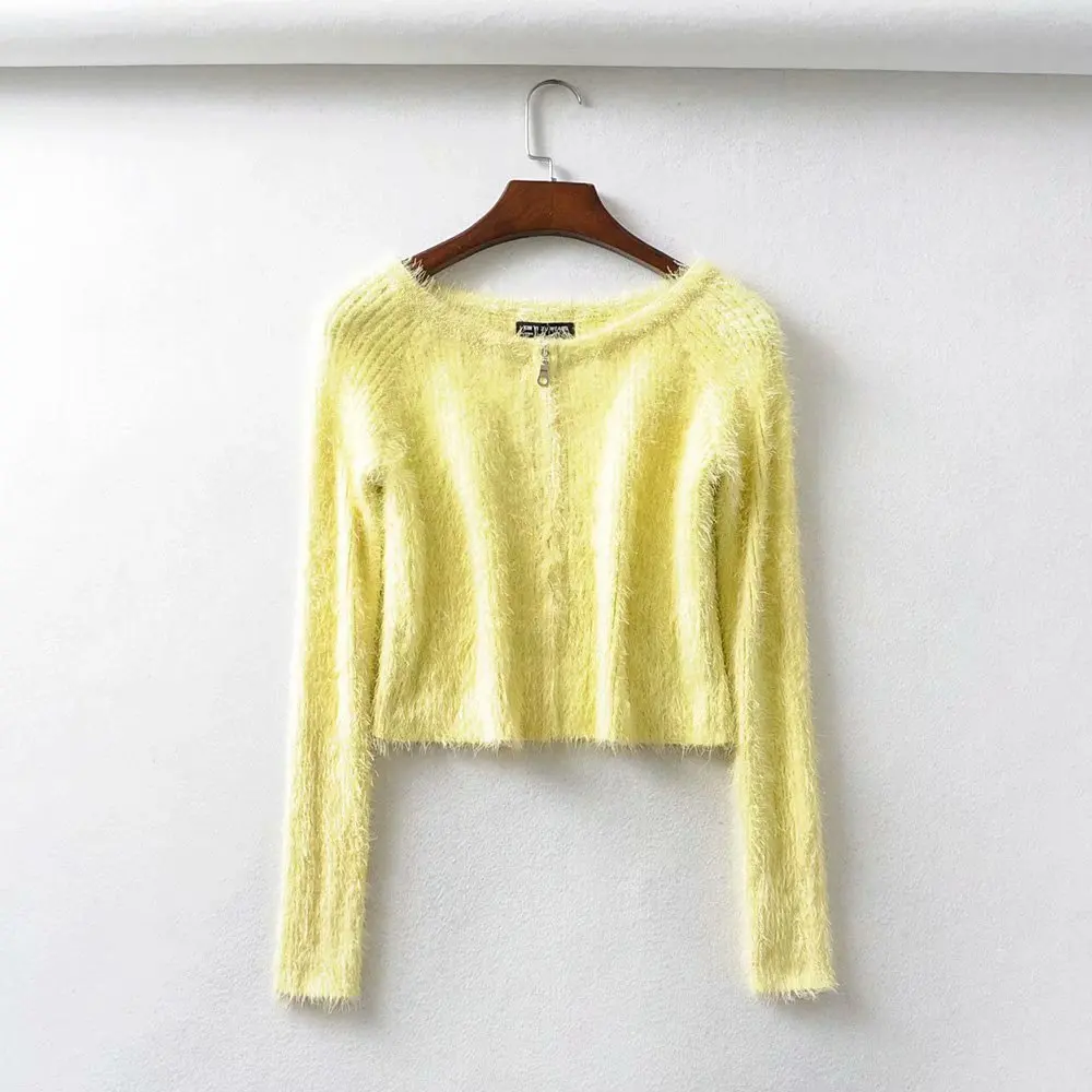 2019 Fall cardigan kawaii cropped women mohair sweaters knitted crop sweater korean cute sexy vintage |