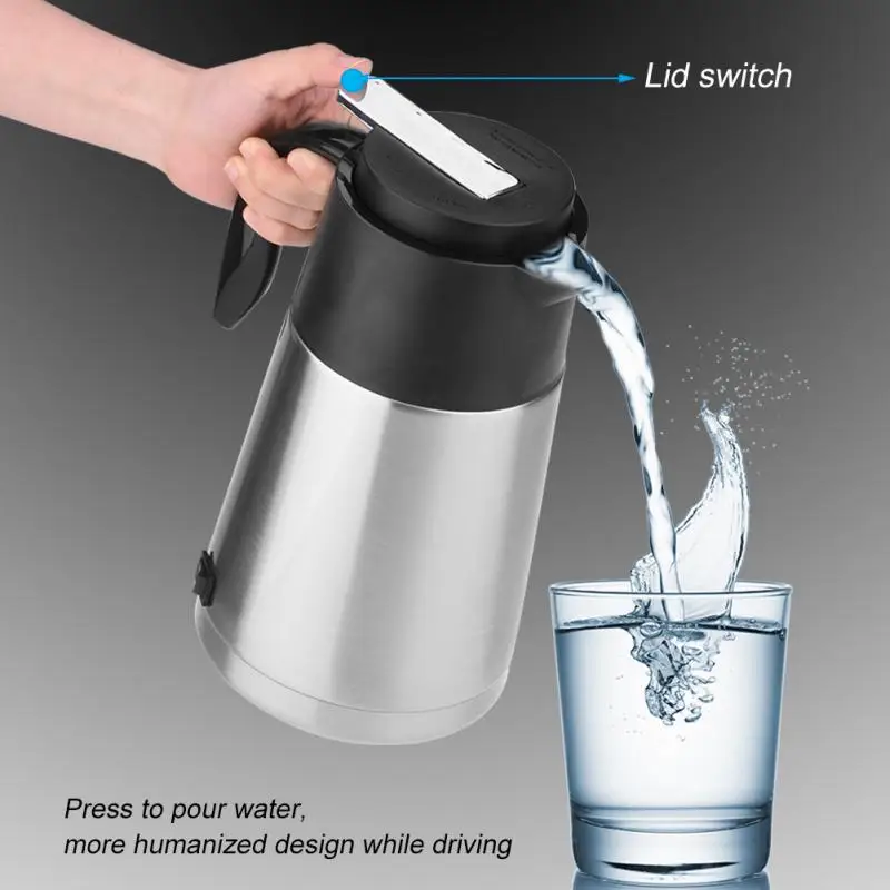 

12/24V Portable 1300ml Car Truck Kettle Water Heater Stainless Steel Electric Heating Cup Boiling Bottle for Travel