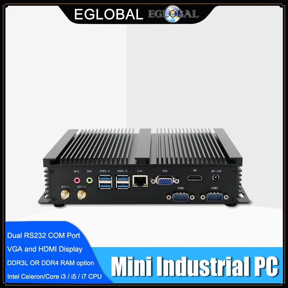 Core i5 7200U Barebone ПК Windows Linux Ubuntu совместимый небольшой компьютер Dual COM 16 Гб RAM Max