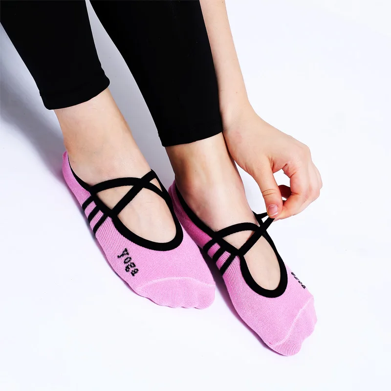 Нескользящие носки для йоги с открытой спиной танцев круглым носком и