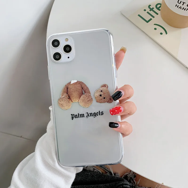 Модный уличный Мягкий силиконовый чехол для телефона с медведем iphone XR X XS MAX 7 6 S 8