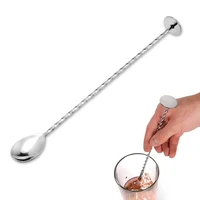 stainless steel cocktail bar spoons spiral pattern drink shaker muddler stirrer twisted mixing spoon