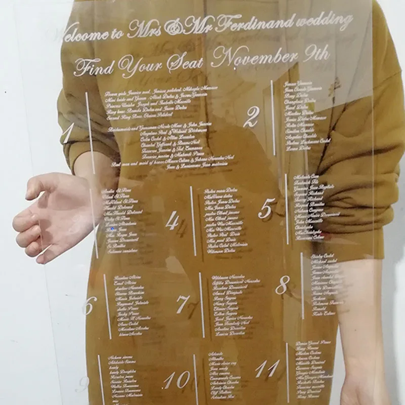 Пользовательский гостевой список с именем персонализированная прозрачная