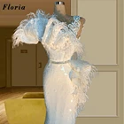 Женское вечернее платье с бисером, элегантное платье с блестками и перьями, длинное платье для выпускного вечера, Дубайский дизайн, 2021