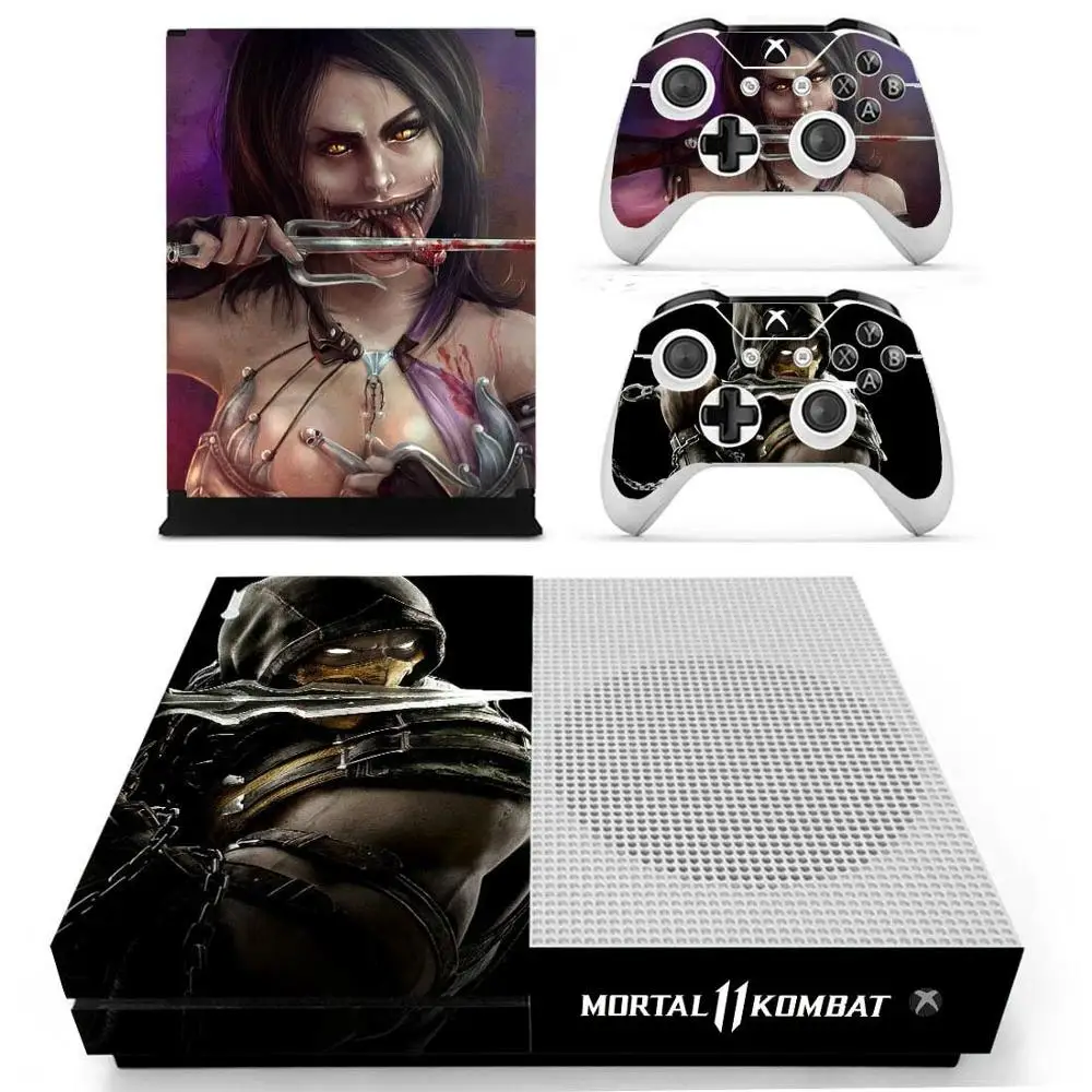 Mortal Kombat 11 Наклейка Обложка для консоли Xbox One S Kinect и 2 контроллера Slim Скины s винил |