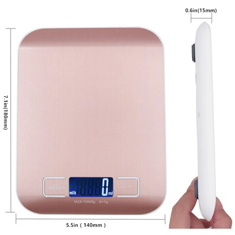 

Kitchen-Scales Digital Weight Grams and Ounces, 10Kg/1G Precise Graduation, Food-Scale for Weight-Loss, Cooking, Baking
