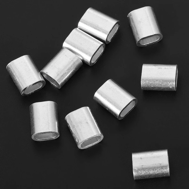 10 Pcs 3Mm Aluminium Alloy Wire Rope Ferrules & 100 4Mm Diameter Aluminum Sleeves | Инструменты
