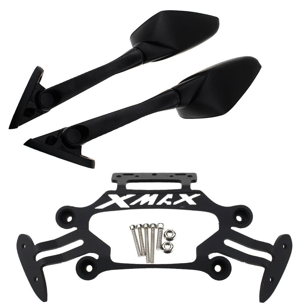 

Motorcycle Stand GPS Bracket Mobile Phone Navigation Plate Bracket Rearview Mirrors Set For Yamaha XMAX300 400 250 125 2017-2019