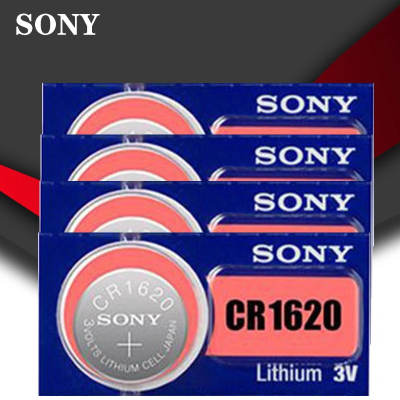 4 шт. Sony 100% оригинальная CR1620 Кнопочная батарея для часов автомобильный пульт