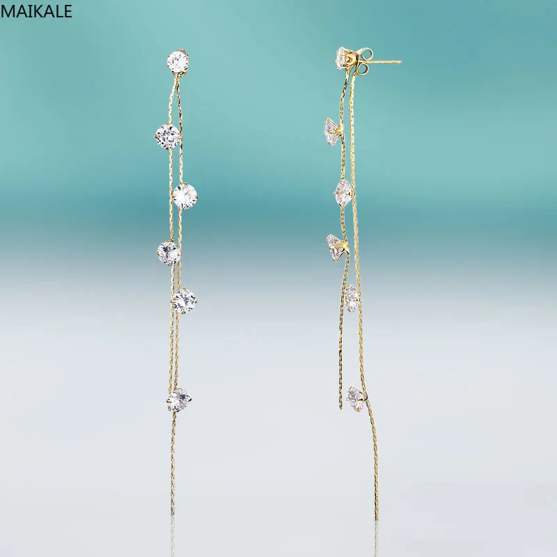 Женские длинные серьги с бусинами MAIKALE роскошные висячие ниспадающими
