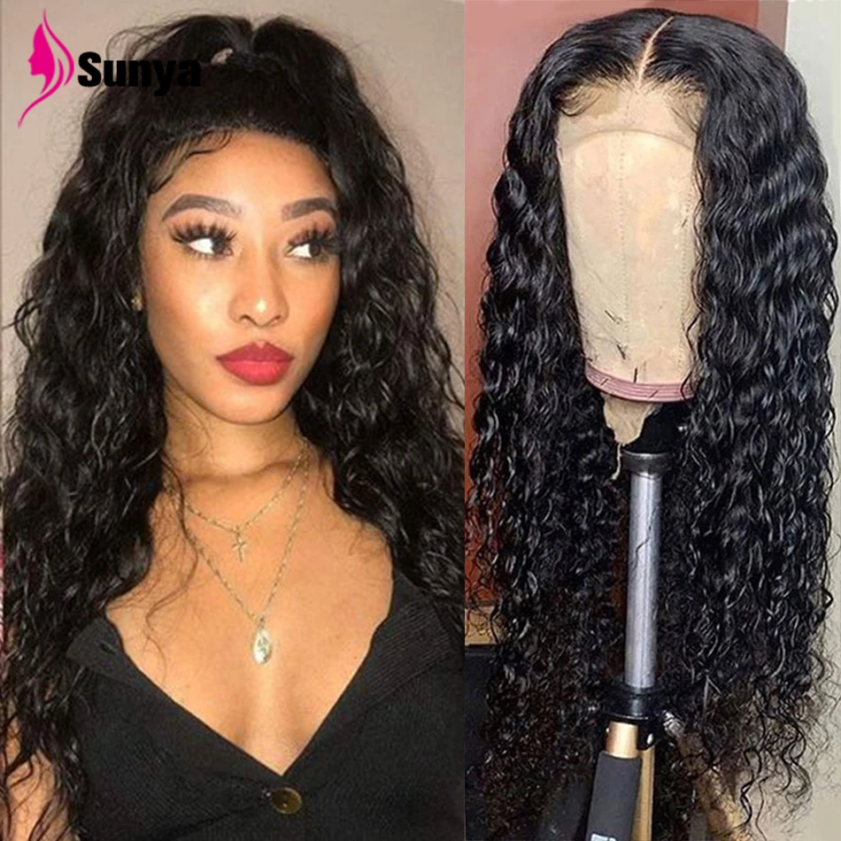 

10-30 Inch Water Wave Lace Front Human Hair Wigs 4x4 Human Hair Wigs Brazilian Glueless Bleached Knots Pre Plucked For Black Wom