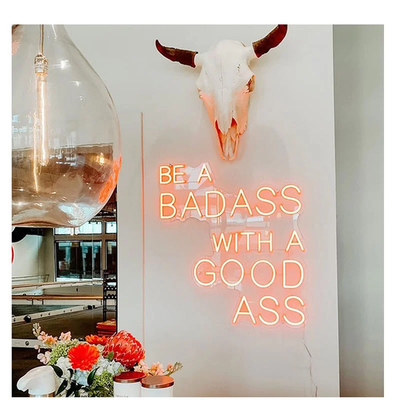 Оригинальная неоновая вывеска OHANEONK &quotBE A BADASS&quot с хорошей задницей для магазина