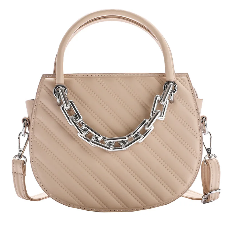 

Brand Design PU Leather Shoulder Crossbody Bags for Women 2021 Luxury Fashion Small Tote Bag Ins Chain Handbags and Purses