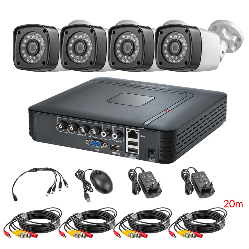 FUERS 4CH 8CH 5в1 AHD DVR система видеонаблюдения 4.0MP 1520 P Водонепроницаемая камера видео система скрытого наблюдения HDMI с 1 ТБ 2 ТБ HDD DIY Набор