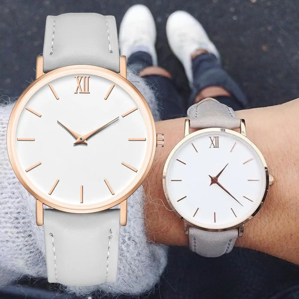 

Zegarek Damski Mode Einfache Frauen Uhren Frau Damen Casual Leder Quarzuhr Frau Uhr Relogio Feminino Montre Femme