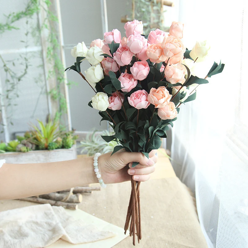 

41cm New,Charm,1 Bouquet,6 Heads,Rose Flowers,Artificial Fake,Bridal bouquet,Wedding,Party,Silk,Home Room,Decoration,Fashion