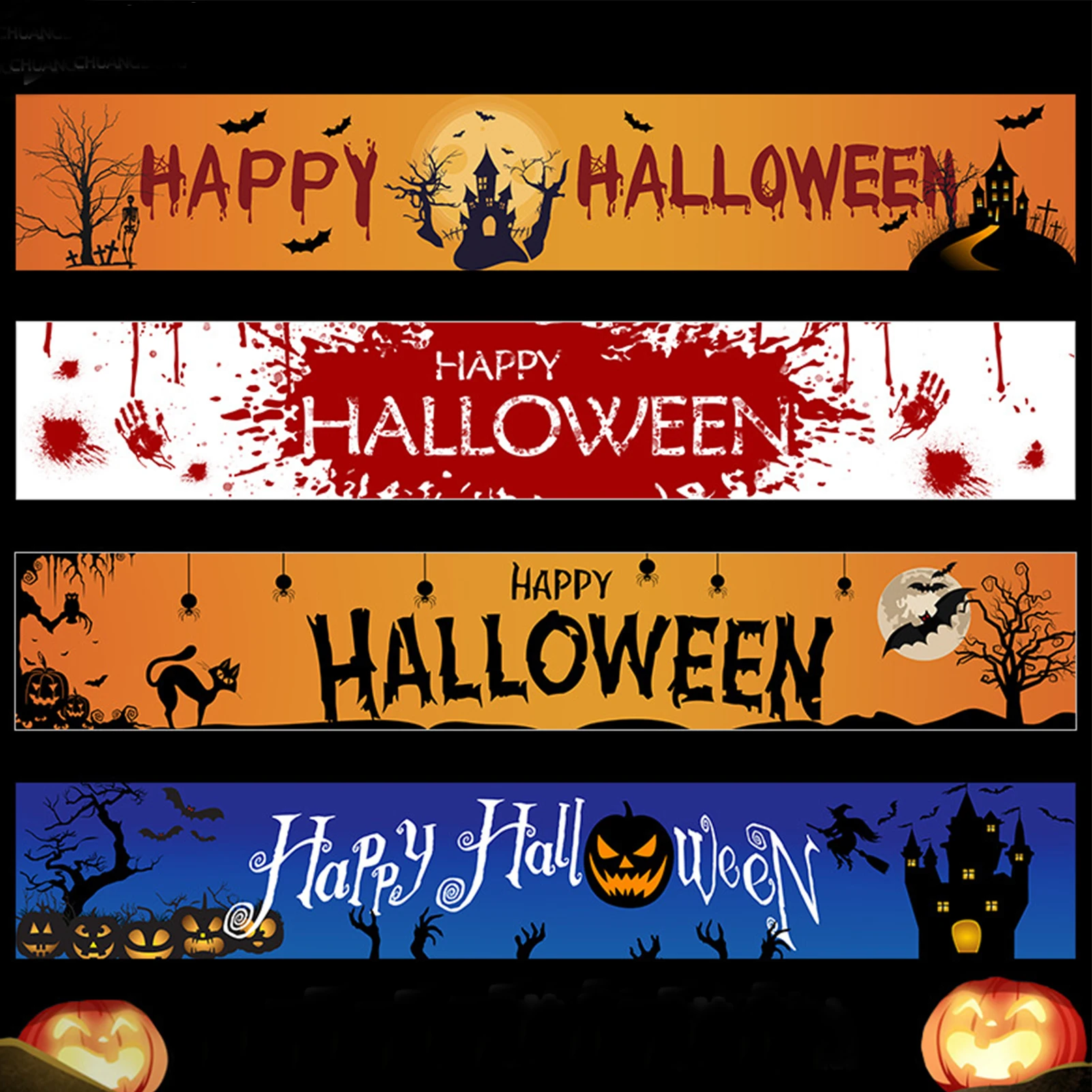 

1 шт. наружный баннер на Хэллоуин, тянущийся флаг, украшение для празднования, искусственный фон для крыльца, товары для дома и сада
