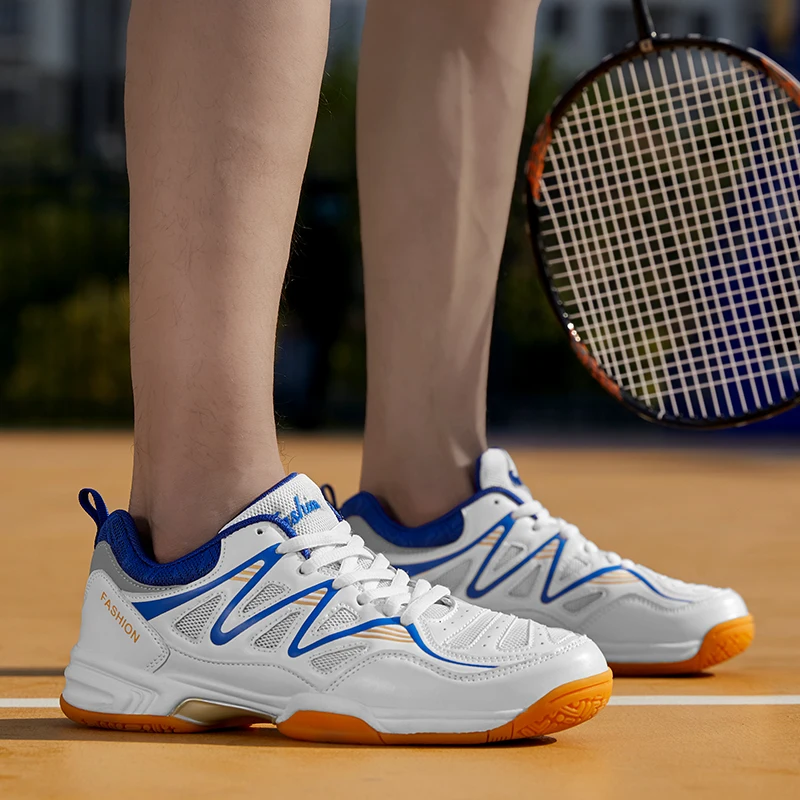 

Man Badminton Shoes Couple Non-Slip Soft Ping Pong Training Sneakers Female Professional Competition Tennis Shoes Large Size