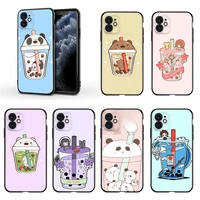 funny and cute milkshake for apple iphone 13 12 11 mini xs xr x pro max se 2020 8 7 6 5 5s plus black silicone phone case