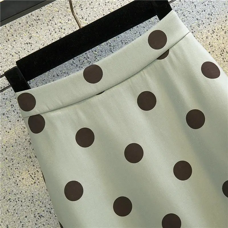 

KUSAHIKI 2021 Spring Summer Women Skirt Korean Dot High Waist Bottoms Causal A-line New Skirt Faldas De Mujer 6H093