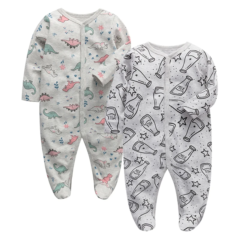 

Newborn Summer Clothes 0-3 Months Girls Footed Jumpsuit Cartoon Boys Pajama Cotton New born Spring Playsuit Baby Romper