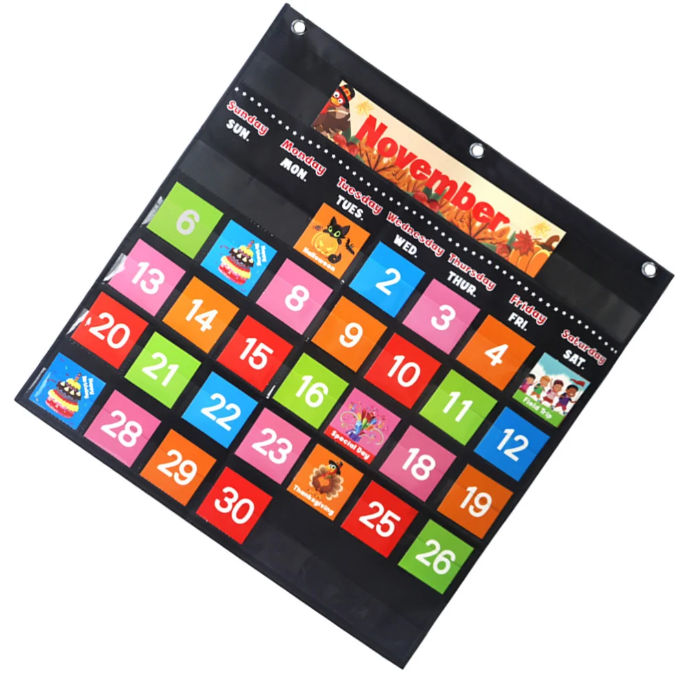 

1 Set Portable Wall Hanging Calendar Preschool Learning Toys Classroom Calendar