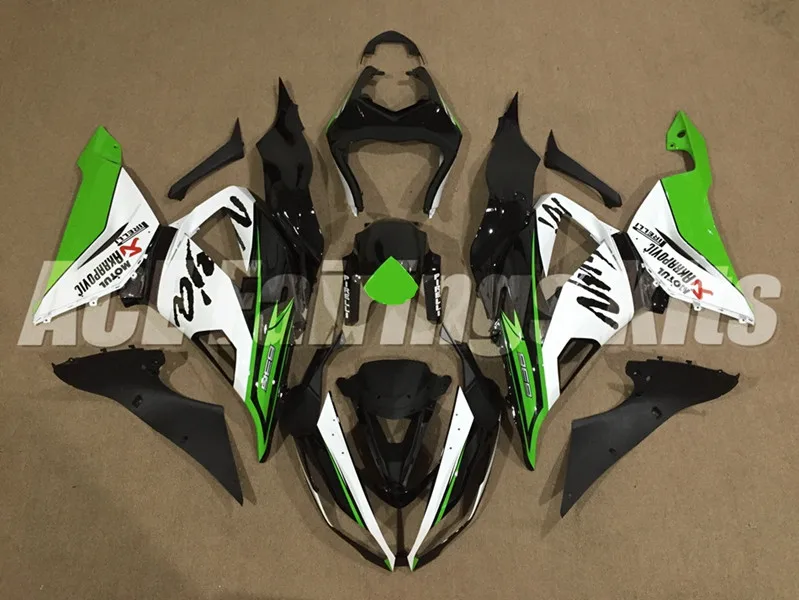 

Новый ABS весь обтекатели комплект подходит для Kawasaki ZX6R 2013 2014 2015 2016 2017 2018 ZX-6R ниндзя 636 599 кузов комплект зеленого и белого цветов