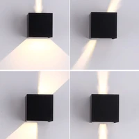 ip65 waterproof 6w 12w indoor outdoor led wall lamp modern aluminum adjustable surface mounted cube led garden porch light