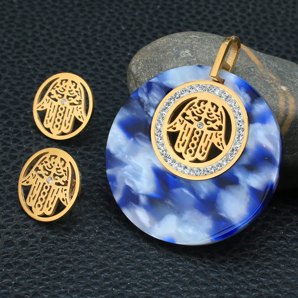 

Hot New Hand Fashion Classic Stainless Steel Jewelry Pendant And Earrings For Women SBJZCJBJ