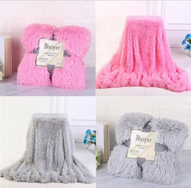 Super Soft Long Shaggy Fuzzy Fur Faux Warm Elegant Cozy With Fluffy Sherpa Throw Blanket Bed Sofa Gift |
