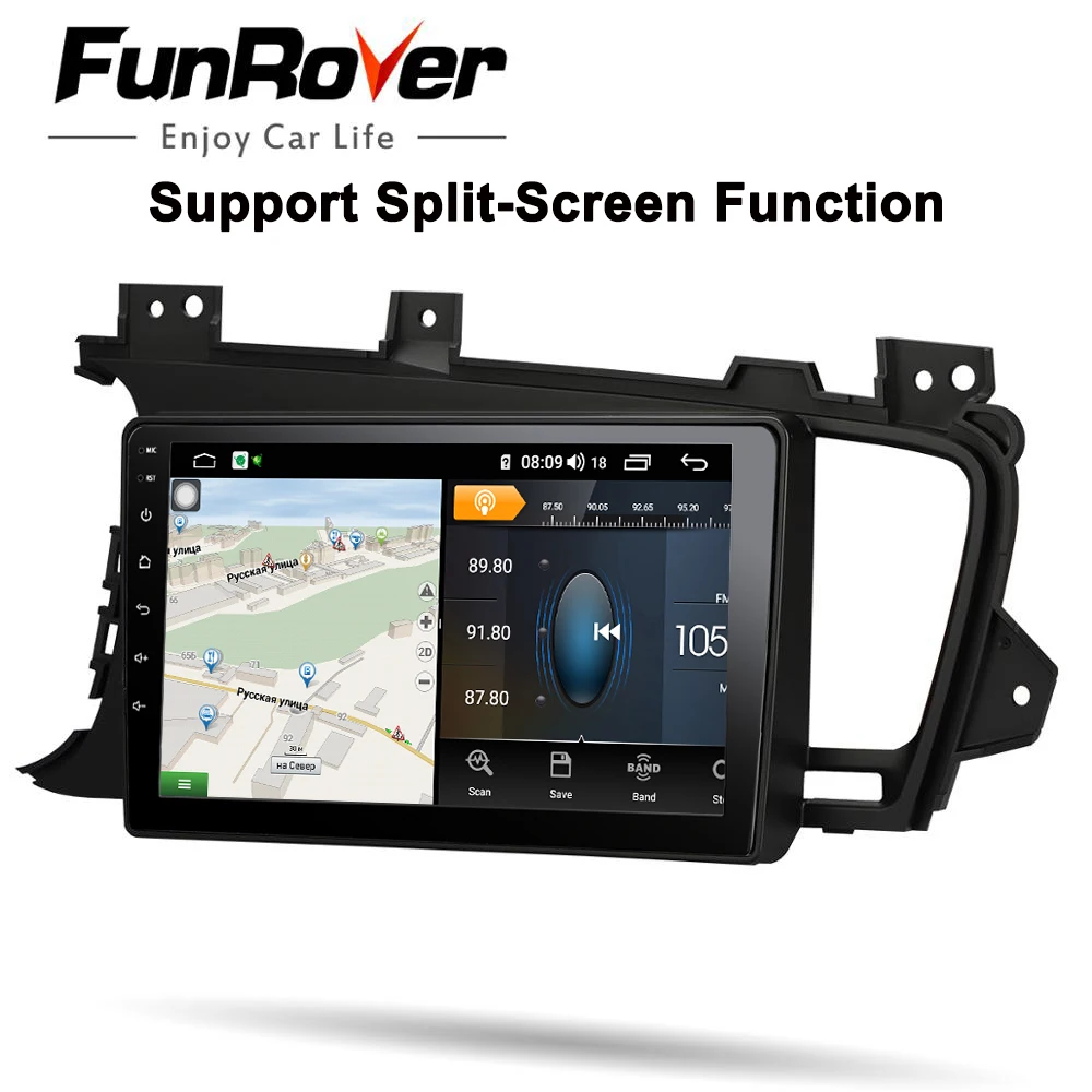 Funrover Автомобильный dvd Радио мультимедийный плеер Восьмиядерный android 9 0 для Kia K5