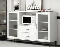 Dining side cabinet glass living room wall modern simple small family microwave oven tea cabinet kitchen low cabinet