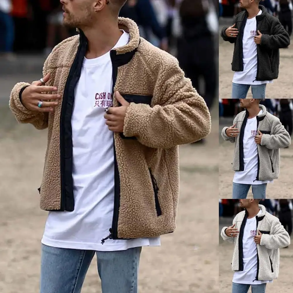 

Polar Fleece Men's Jacket Fall Winter Mountain Tooling and Match Wind Pure Color Wild Outdoor Casual Jackets Casual