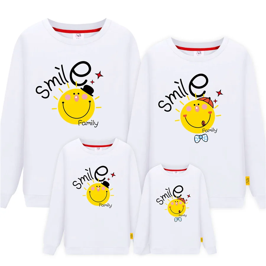 Одинаковые комплекты для всей семьи длинные свитшоты Осенний хлопковый свитшот