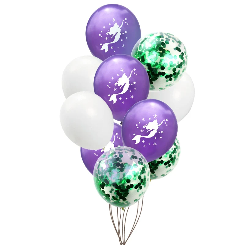 mermaid CF set 10 Новое платье в стиле Русалочки с латексные воздушные шары конфетти воздушные шары Свадебные Globos дети День рождения украшения детский душ расходные материалы - Цвет: mermaid CF set 10