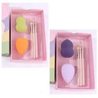 3pcs makeup brushes set 2pcs makeup sponge with storage box foundation powder sponge make up accessories for women