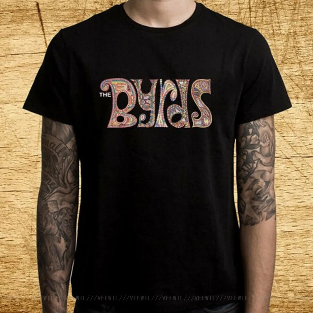 

Мужская черная футболка с логотипом рок-группы The Byrds, Размеры S M L XL 2XL 3XL, топы для бодибилдинга, футболка