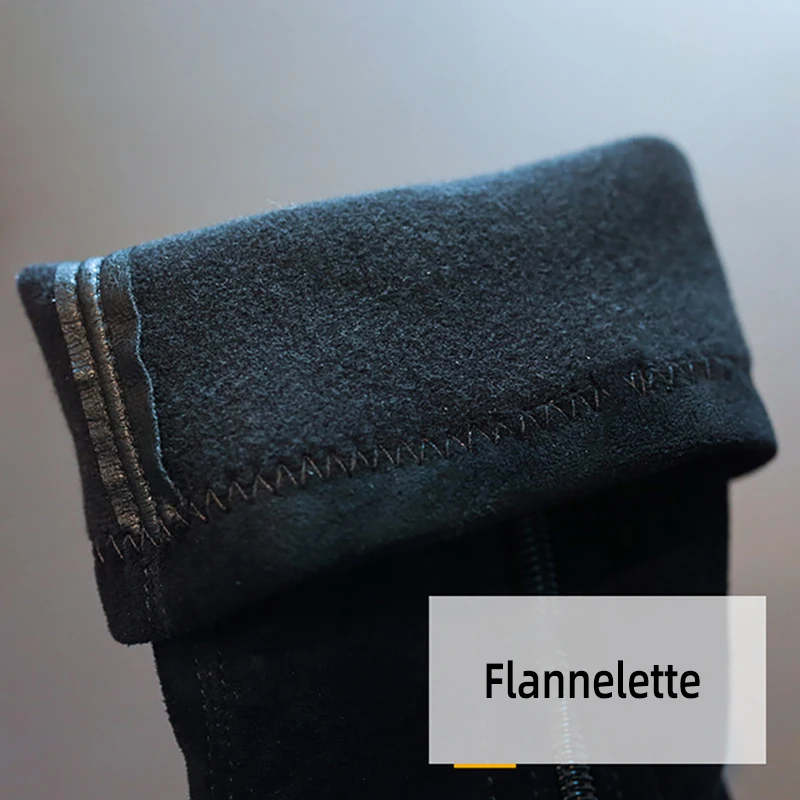 Женские сапоги до середины икры на резиновой подошве черные без застежки молнии