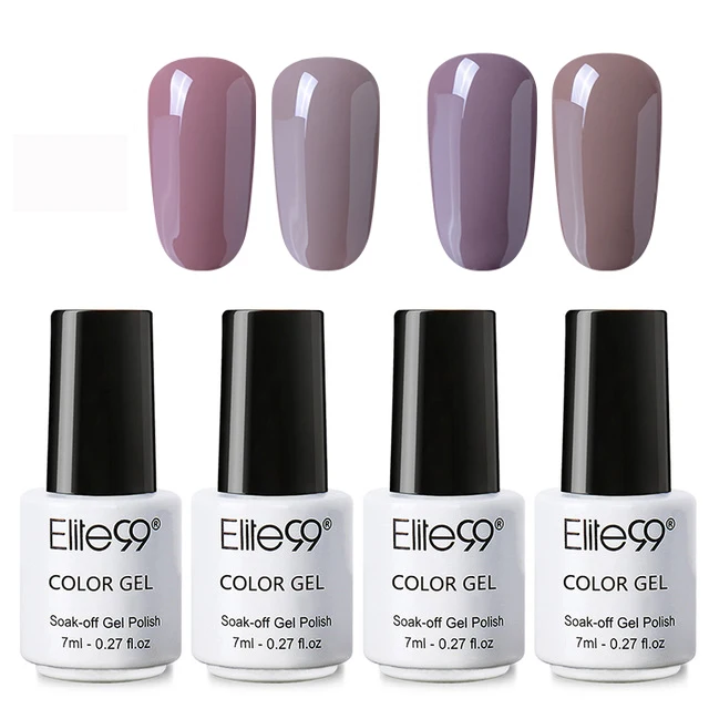 4pieces without box Elite99, 5 шт./лот, подарочные наборы, упаковка, 7 мл, УФ,, цветной, чистый цвет, Гель-лак Vernis, замочить, длительное лазерное покрытие, Гель-лак для ногтей - Цвет: 4pieces without box