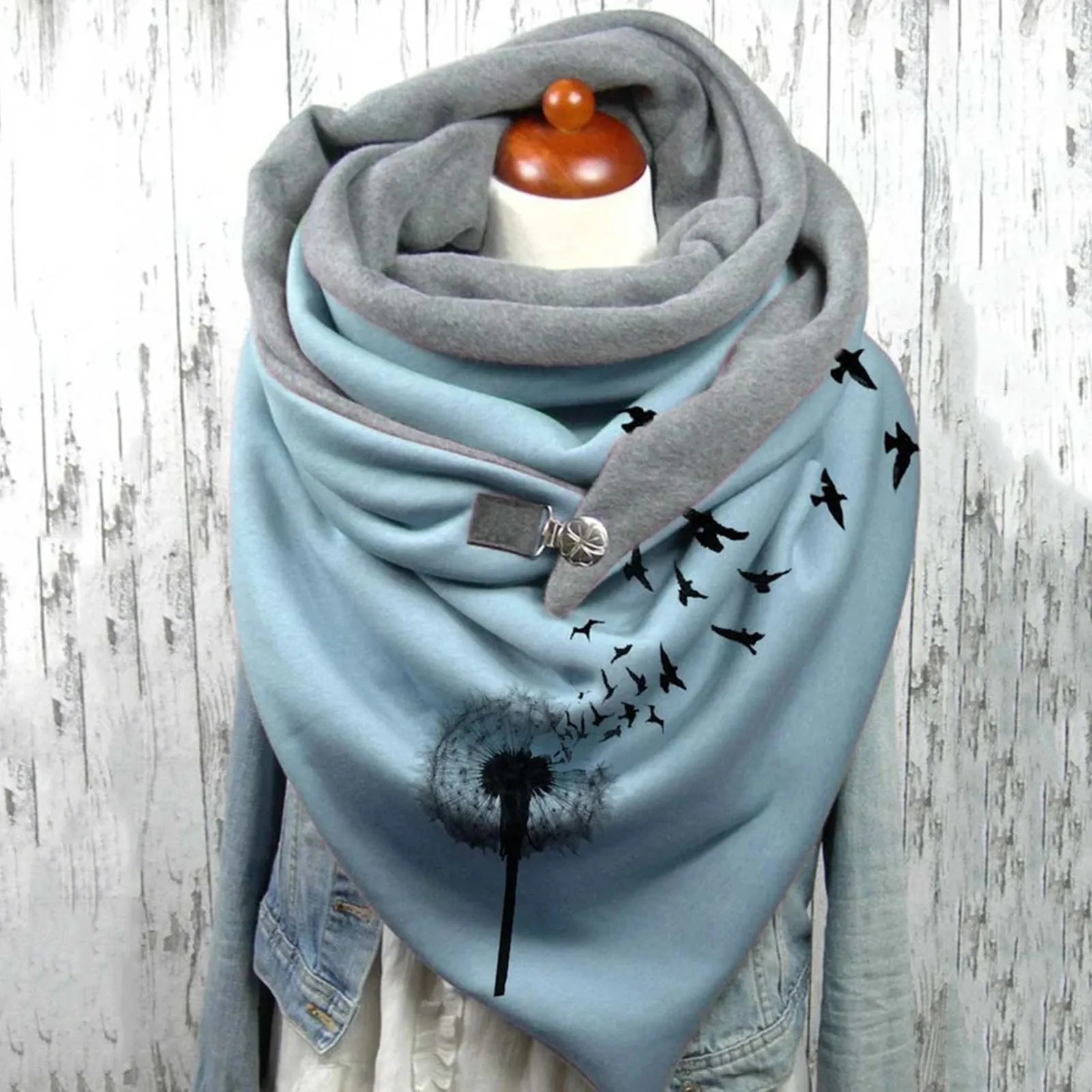 

Women Scarf Winter Fashion Printing View Art Print Button Szalik Fashion Functional Soft Wrap Casual Warm Scarves Shawls Hotsale