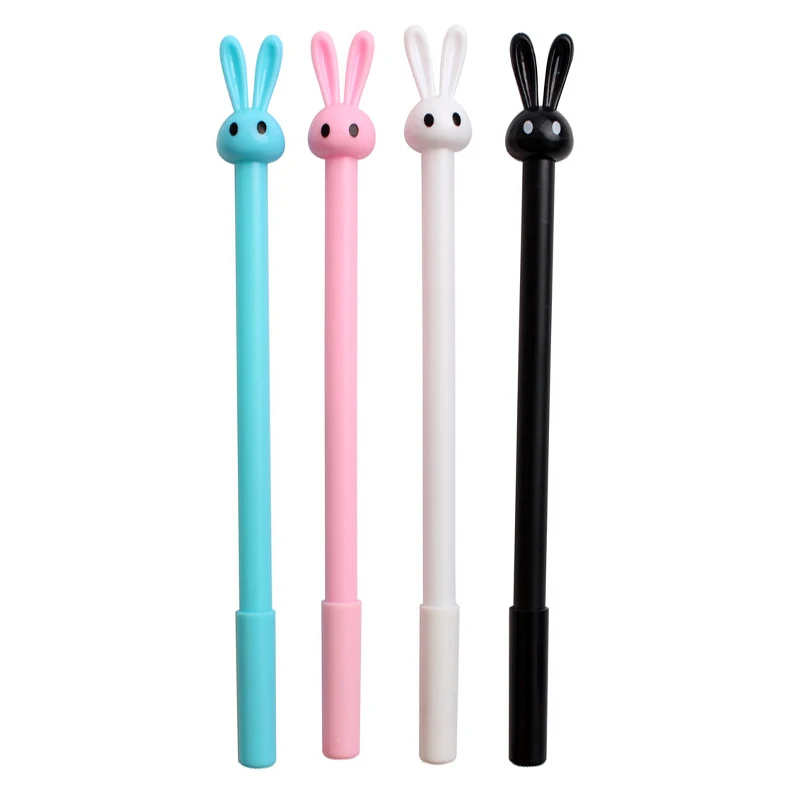 

4Pcs/Lot New Cute Rabbit Gel Pen Writing Pens Stationery Caneta Material Escolar Office School Supplies Papelaria