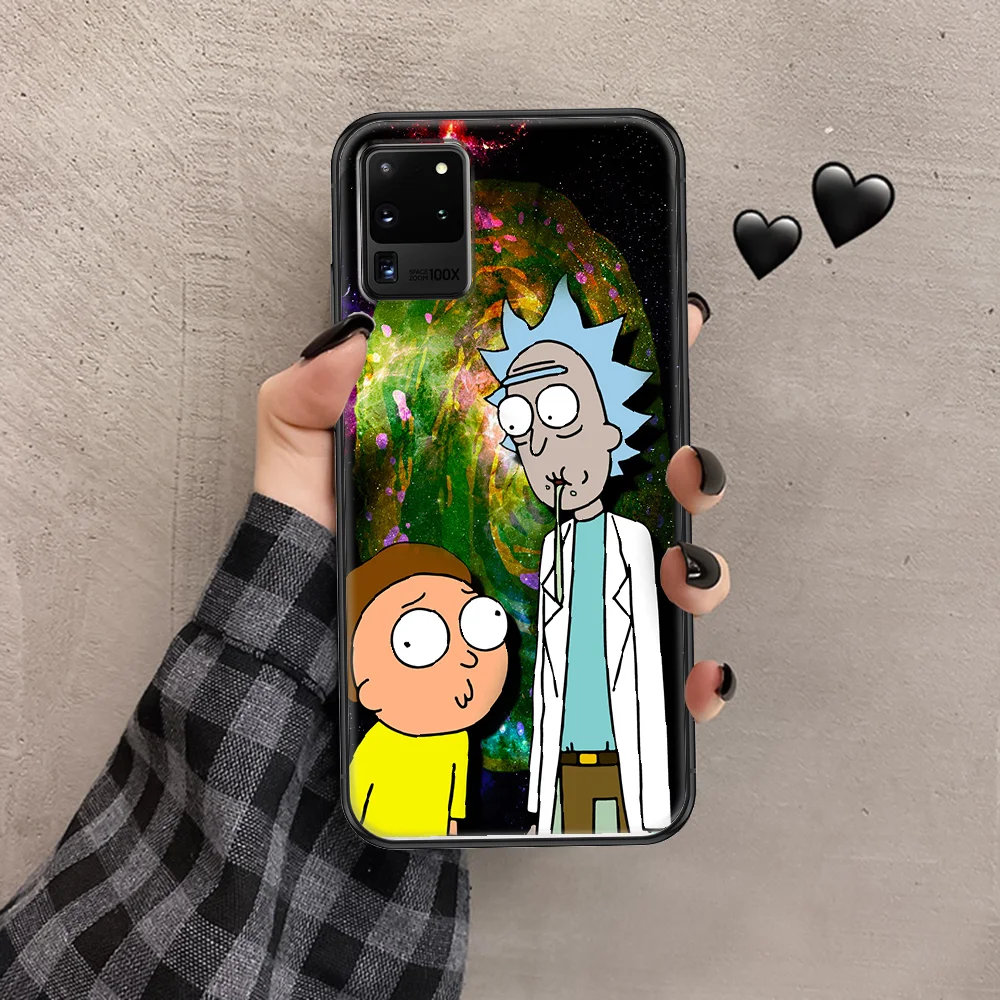 

Funny Morty Cartoon Ricks Phone case For Samsung Galaxy Note 4 8 9 10 20 S8 S9 S10 S10E S20 Plus UITRA Ultra black tpu